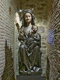 Virgen del Sagrario, Vierge en majesté du musée, bois polychrome argenté (seconde moitié du XIIIe).