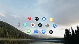 La vue d’accueil sur visionOS 2