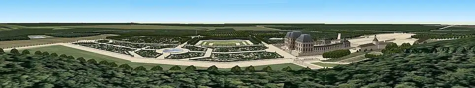 Schéma donnant la vision à 180 degrés depuis le Belvédère.