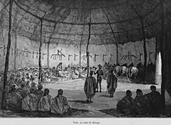 « En visite chez le naba de Karaga » (gravure É. Riou)