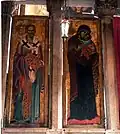 Icônes représentant la Mère de Dieu et un saint, cloître du monastère de Dečani, vers 1350