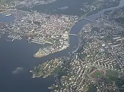 Vue aérienne de Kristiansand.