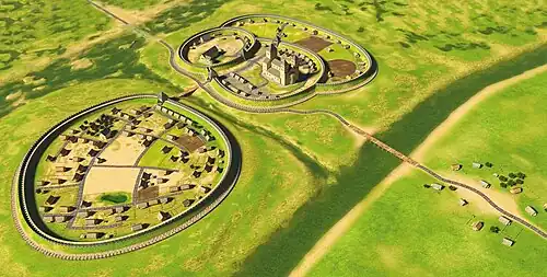 Visualisation du gród de Poznań (Xe siècle.