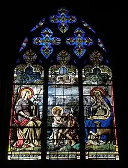 La Vierge et Sainte-Élisabeth en compagnie de l'enfant Jésus et de Jean-Baptiste.