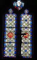 Vitraux de la baie géminée centrale