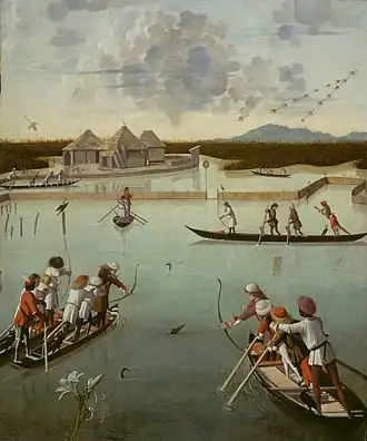 Vittore Carpaccio, Chasse sur la lagune, vers 1490-1495.