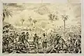 Prise de Loma Valentinas par les alliés dans un dessin d'Adolph Methfessel (1836-1909).