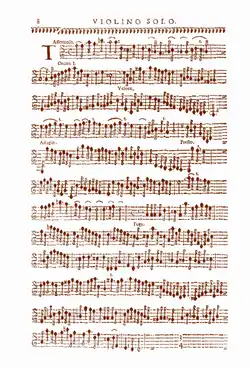 Une page d'écriture musicale, avec notation ancienne