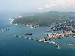 Vue du port de Visakhapatnam.