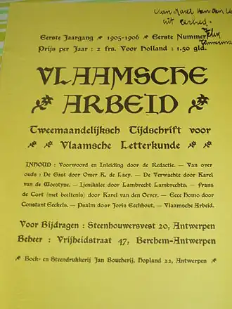 Image illustrative de l’article Vlaamsche Arbeid