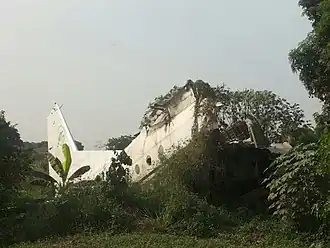 L'épave de l'Antonov An-12, photographiée en décembre 2016, un an après l'accident.