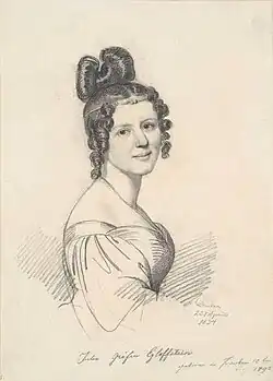 Portrait de la peintre Julie von Egloffstein (1792), Kupferstich-Kabinett.