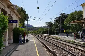 Les voies et quais vus en direction de Nice.