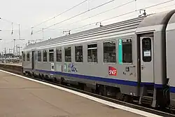 Voiture-vélo de l'Interloire vue en gare de Nantes à l'été 2011
