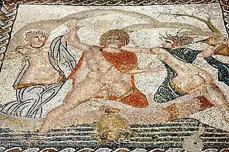 Mosaïque d'Hylas enlevé par les Nymphes de la maison de Vénus