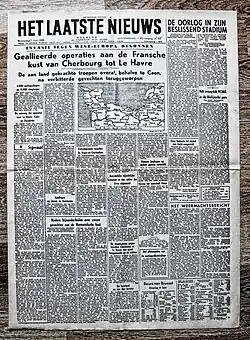 Une de journal en néerlandais.