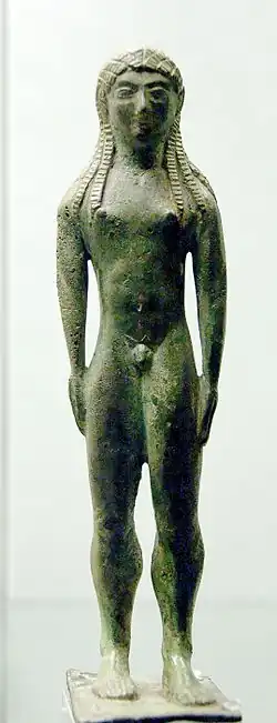 Statuette votive d'homme nu, Chiusi, vers -550.