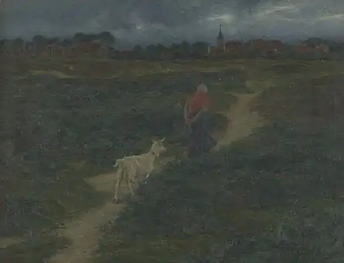 Femme avec une chèvre dans les dunes, Musée national de la pêche.