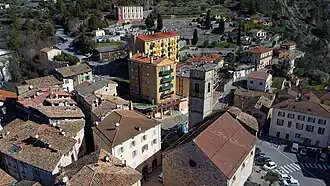 Vue aérienne du clocher