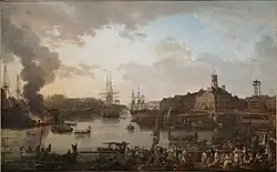 Brest : vue de l'intérieur du port de Brest prise de la cale ouverte (Paris, Sénat - palais du Luxembourg)