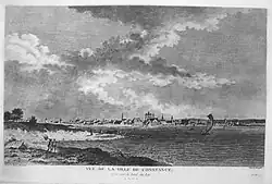 Vue, à partir du lac, de la ville de Constance.