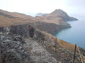 Vue de la côte sud de la Ponta de São Lourenço.