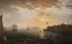Vue de la rade de Brest, prise au bas de la batterie du château (Paris, Sénat - palais du Luxembourg)