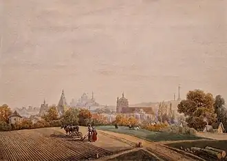 Vue de la ville de Dreux, 1re moitié du XIXe&nbsp;siècle, Nicolas Kellin.