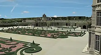 Vue restituée depuis l'appartement de Louis XIV.