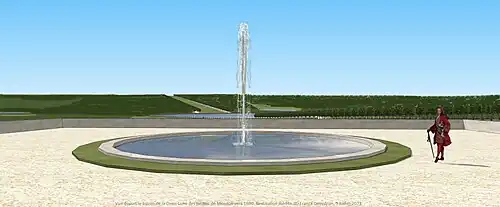 Restitution du point de vue depuis la Demi-Lune des jardins de Meudon, vers 1690.