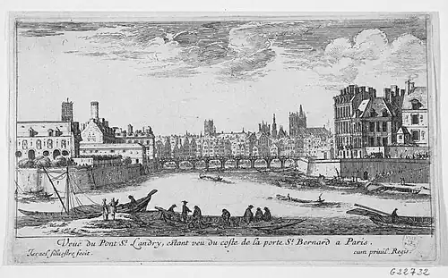 Le pont Saint-Landry vers 1657.