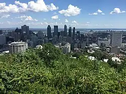 Vue du centre-ville de Montréal depuis le mont Royal.