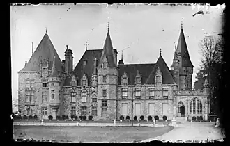 Vue du château du Bois Cornillé, 1er tiers du XXe&nbsp;siècle, Val-d'Izé.