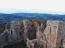 vue du paysage depuis le donjon du château d'Urfé