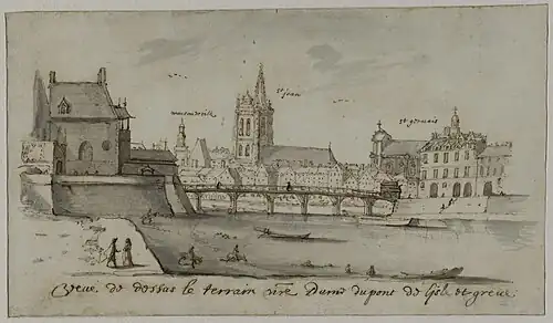 Vue du premier pont en bois.