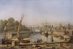 Le Port de Vannes en 1857 - Promenade de la Rabine