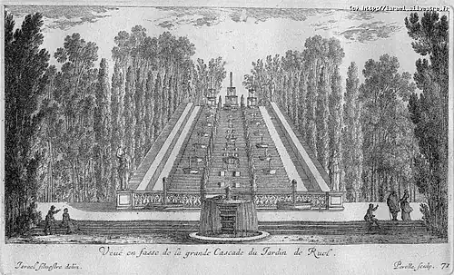 Vue de face de la grande cascade.