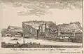 Vue et perspective d'une partie des ville et château d'Avignon par Israël Silvestre (dessinateur, graveur) et Israël Henriet (éditeur) XVIIe&nbsp;siècle.