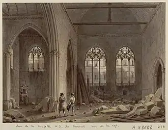 Vue de la chapelle de la Vierge (dessin de Victor-Jean Nicolle).