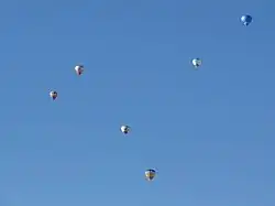 Vue de montgolfières lors des 24e Montgolfiades