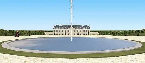 depuis le bassin circulaire situé au-dessus de la Grotte ;