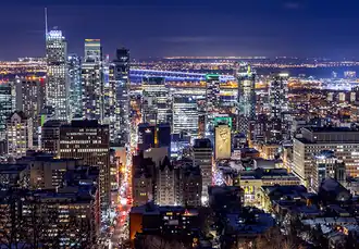 Vue sur le centre-ville de Montréal