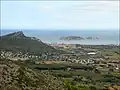 Vue sur les îles Medes depuis le Château de Montgrí .