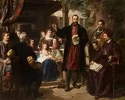 Jan Kochanowski à Czarnolesie lisant la traduction des Psaumes (musée national de Cracovie).