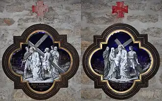 Les stations 5 et 6 du chemin de croix de l'ancienne église, épargnés.