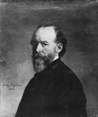 Julius Schrader, Autoportrait, 1865