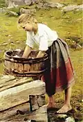 By the wash basin, 1892.