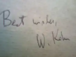 signature de Walter Kohn