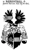 Armoiries des Derenthal (1646, Suède) issues du recueil Siebmacher