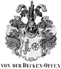 Les armoiries de la troisième lignée sont depuis 1732 une union des deux familles von der Decken et von Offen&nbsp;(de). Les armoiries de la famille von Offen sont une roue rouge à six rayons sur un fond argenté. Le titre de baron de la troisième lignée perdure de 1885 à 1969